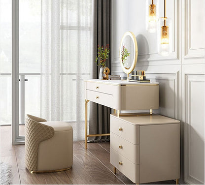 Graceway Dressing Table With LED Mirror, Cream-Weilai Concept