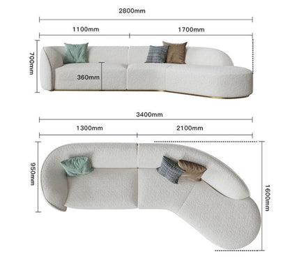 Welby Three Seater Sofa, White Boucle-Weilai Concept