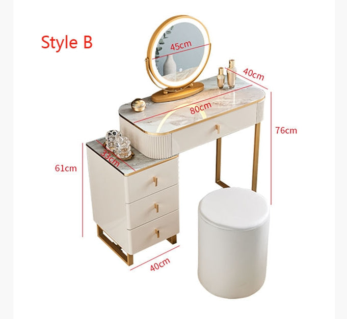 Isai Extendable Dressing Table With LED Mirror-Weilai Concept