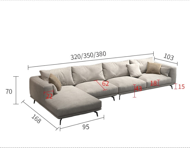 NR23 Three Seater Corner Sofa, Leathaire-Weilai Concept