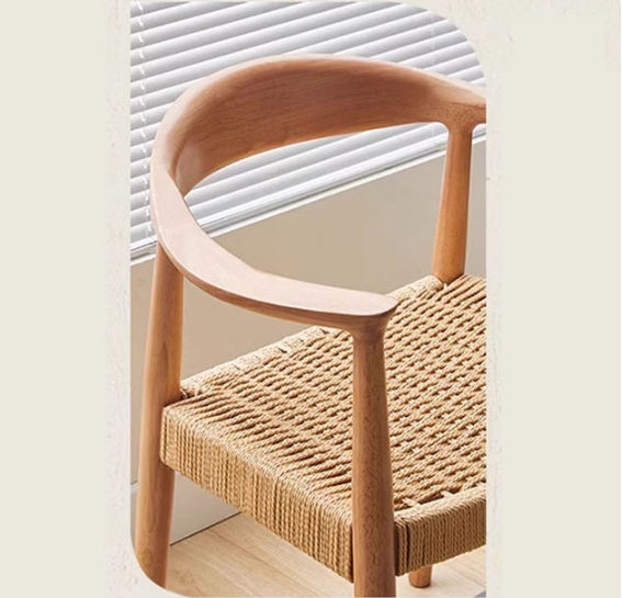 Abiram Rattan Dining Chair, Solid Wood-Weilai Concept