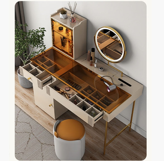 Aden Dressing Table Set With Mirror-Weilai Concept