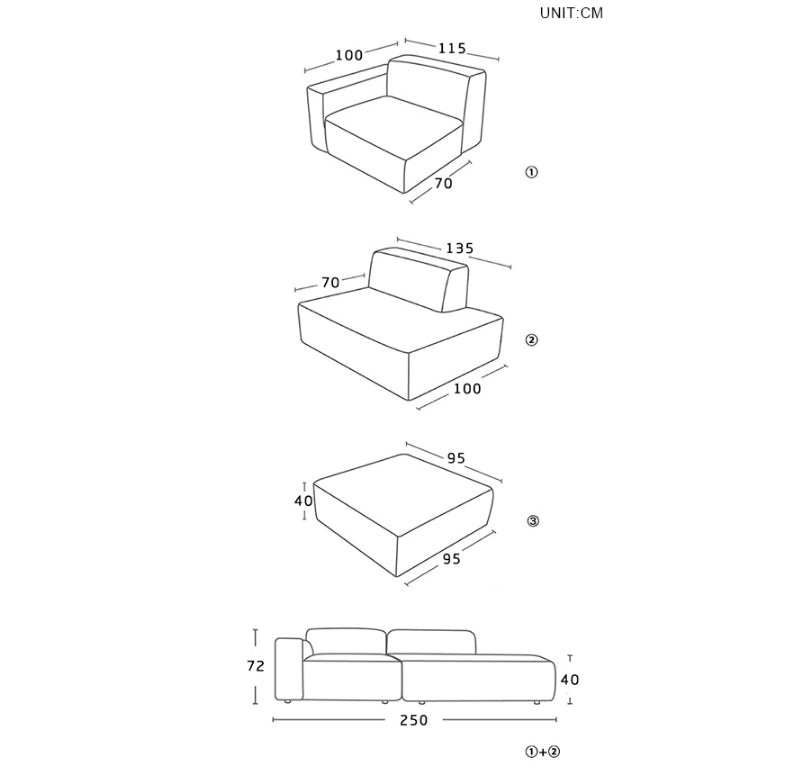 Chul Two Seater Sofa, Modular Sofa-Weilai Concept