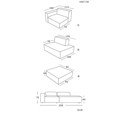 Chul Two Seater Sofa, Modular Sofa-Weilai Concept