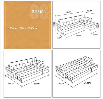 SB162 Three Seater Sofa Bed-Weilai Concept