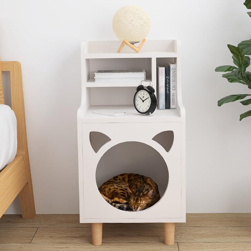 Pura Side Table With Pet House, Wood | Weilai Concept