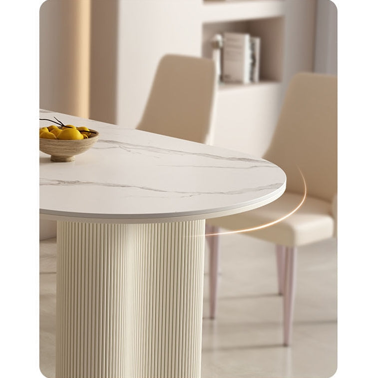 Peru Oval Dining Table, White