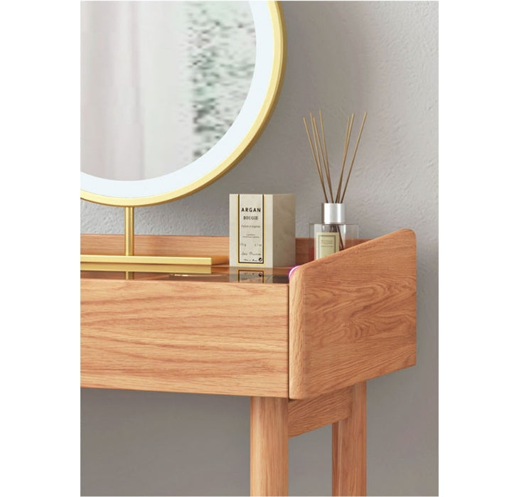 Ebony Dressing Table With Mirror, Wood-Weilai Concept