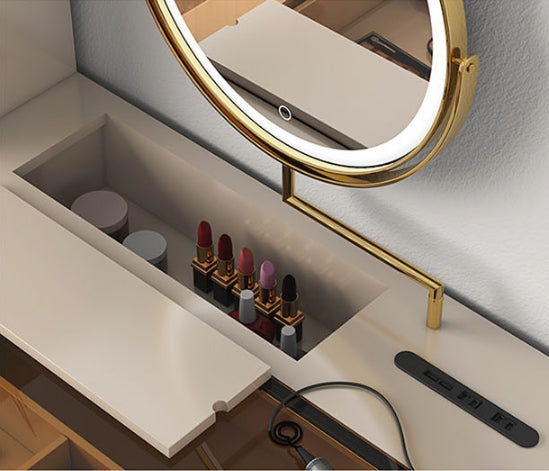 Aden Dressing Table Set With Mirror-Weilai Concept