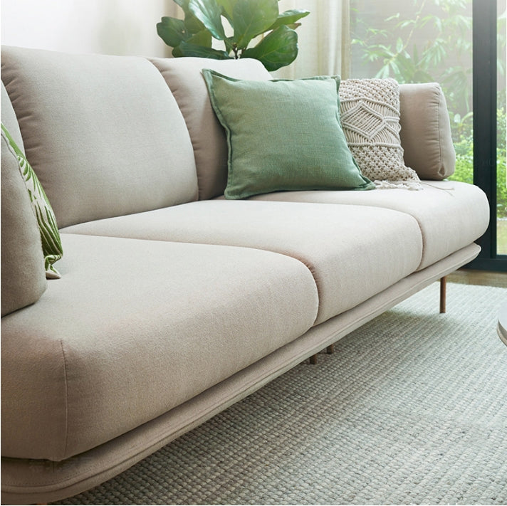 U182 Three Seater Corner Sofa, Off-White Cotton Linen