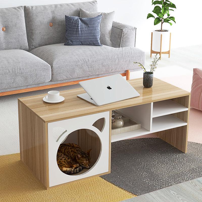 Marioni Coffee Table With Pet House, Wood | Weilai Concept