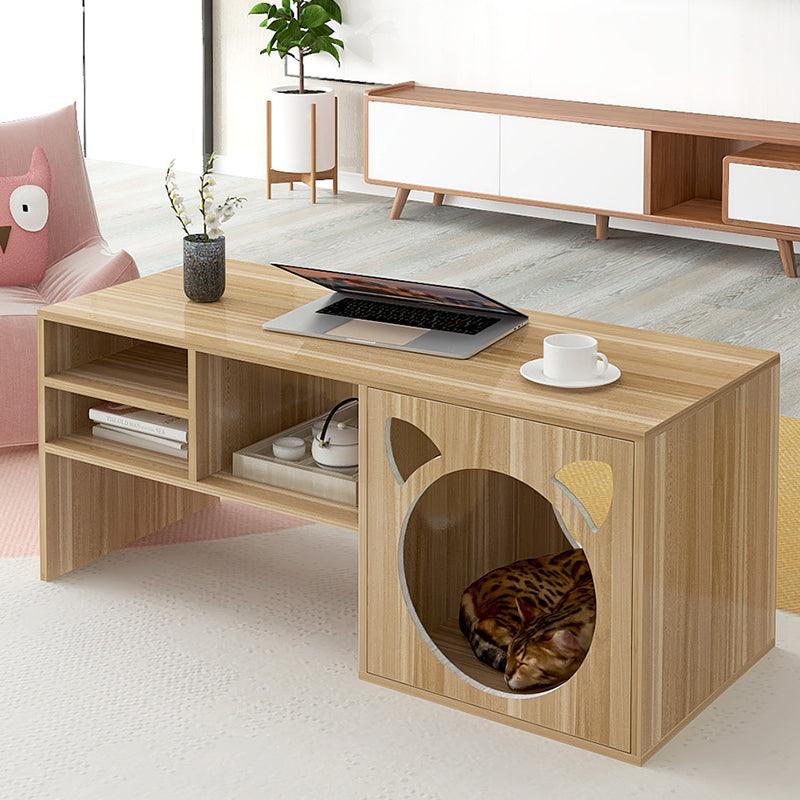 Marioni Coffee Table With Pet House, Wood | Weilai Concept