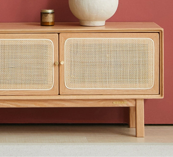 Haygashen Rattan TV Stand, Oak-Weilai Concept