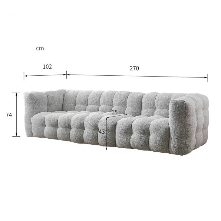 Zobah Three Seater Sofa, Boucle