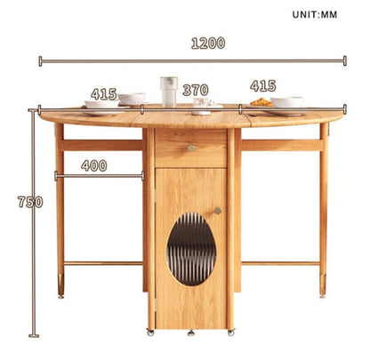 Ainsley Folding Extendable Dining Table, Wood-Weilai Concept