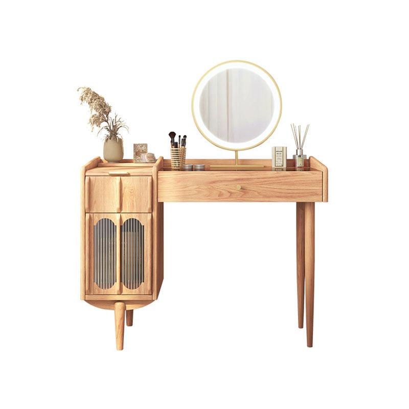 Ebony Dressing Table With Mirror, Wood | Weilai Concept