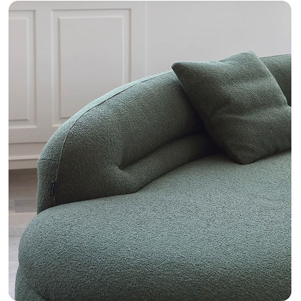 Yannik Curved Three Seater Sofa, Green