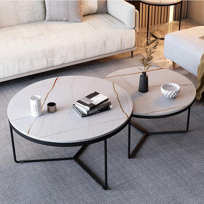 Morden Stone Round Nesting Coffee Table Set | Weilai Concept