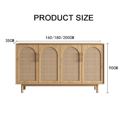 Celeste Rattan Sideboard, Pine Wood-Weilai Concept