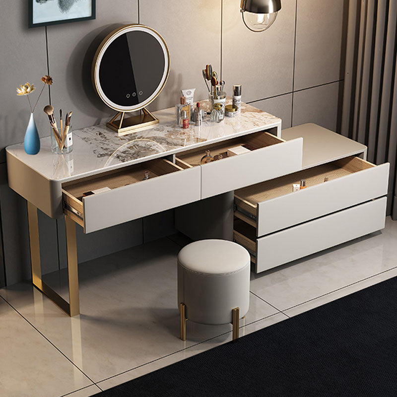 Davidson Dressing Table With LED Mirror, Extendable, Corner Dressing Table-Weilai Concept