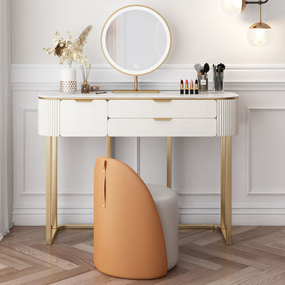 Hines Dressing Table with Mirror, Cream-Weilai Concept