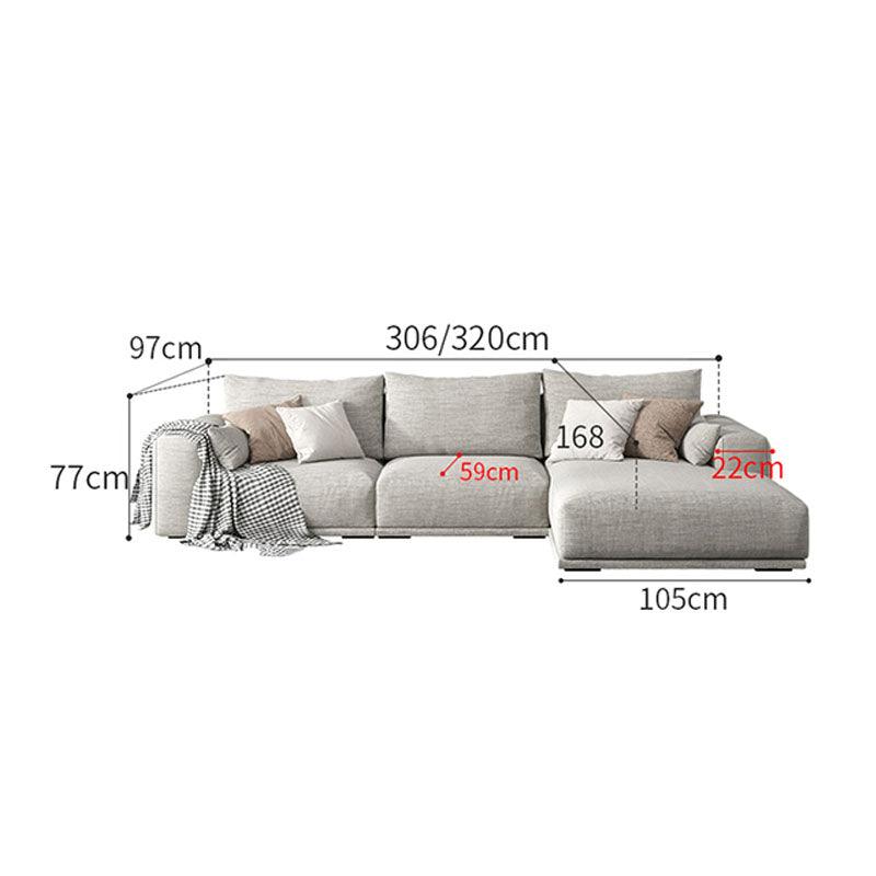 Frances Three Seater Corner Sofa, Cotton Linen | Weilai Concept