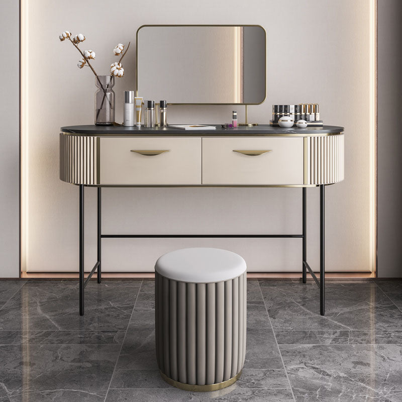 Elmore Dressing Table with Mirror and Stool | Weilai Concept