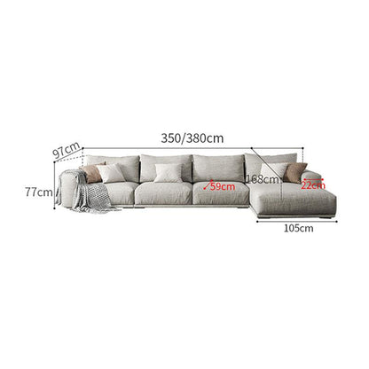 Frances Three Seater Corner Sofa, Cotton Linen | Weilai Concept