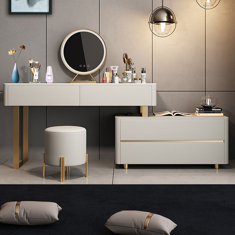 Davidson Dressing Table With LED Mirror, Extendable, Corner Dressing Table-Weilai Concept