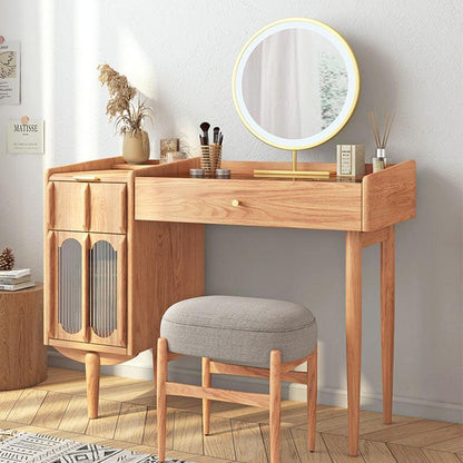 Ebony Dressing Table With Mirror, Wood | Weilai Concept