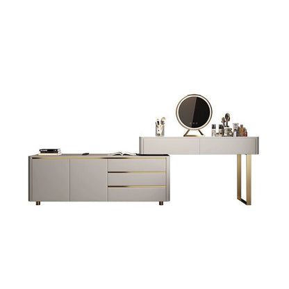 Dempsey Dressing Table With Sideboard, Extendable, Corner Dressing Table-Weilai Concept