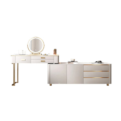 Della Dressing Table With Sideboard, Corner Dressing Table, Extendable-Weilai Concept