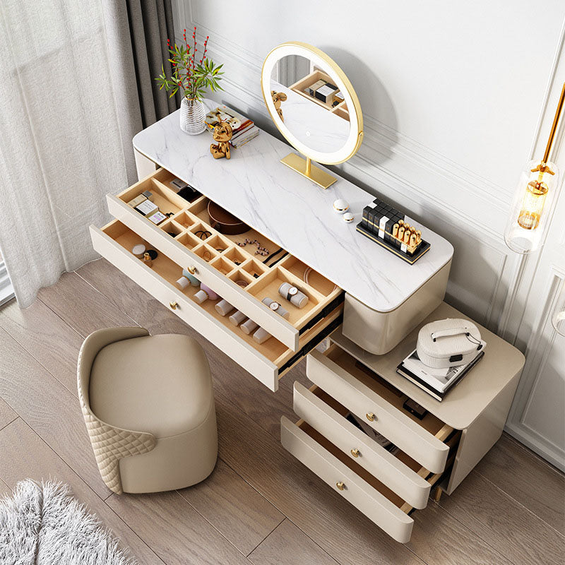 Graceway Dressing Table With LED Mirror, White | Weilai Concept