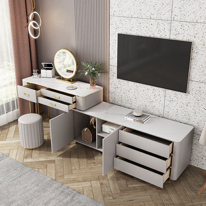 Della Dressing Table With Sideboard, Corner Dressing Table, Extendable-Weilai Concept