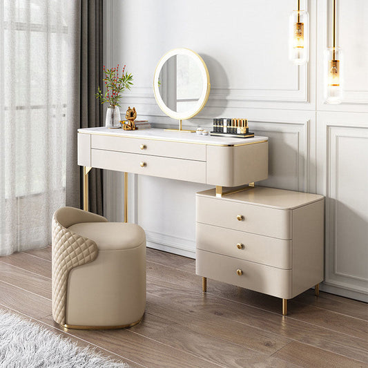 Graceway Dressing Table With LED Mirror, White | Weilai Concept