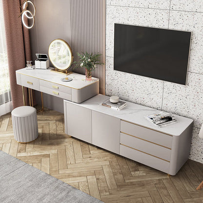 Della Dressing Table With Sideboard, Corner Dressing Table, Extendable-Weilai Concept