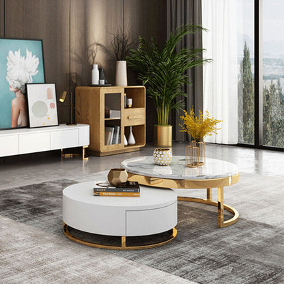 Regalia Coffee Table Set, White & Gold | Weilai Concept