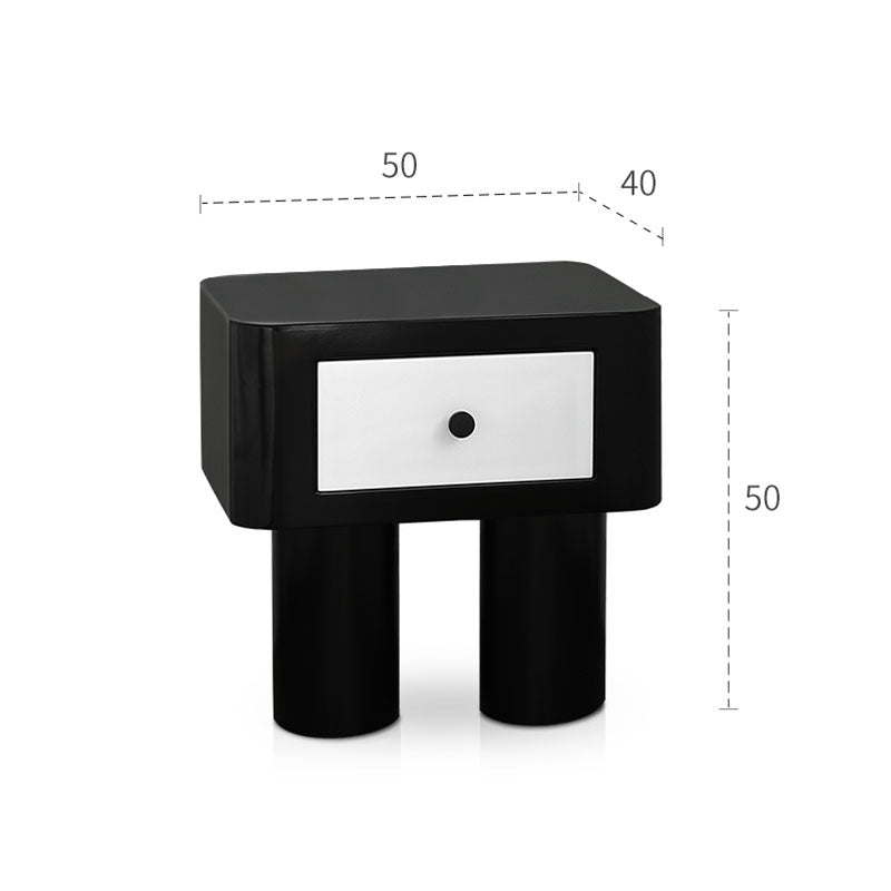 Seymour Bedside Table, Black and White-Weilai Concept