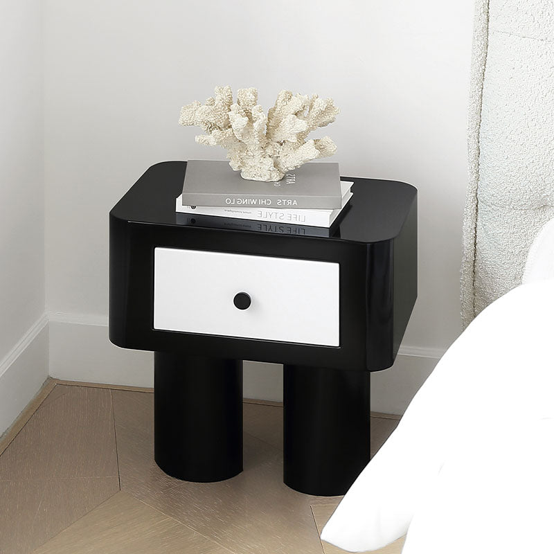 Seymour Bedside Table, Black and White-Weilai Concept