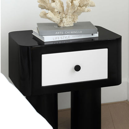 Seymour Bedside Table, Black and White-Weilai Concept