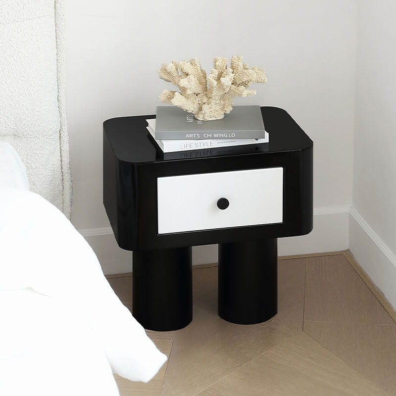 Seymour Bedside Table, Black and White-Weilai Concept