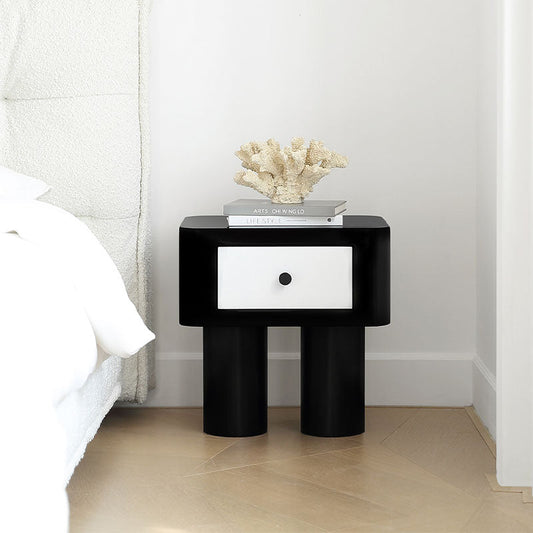 Seymour Bedside Table, Black and White-Weilai Concept