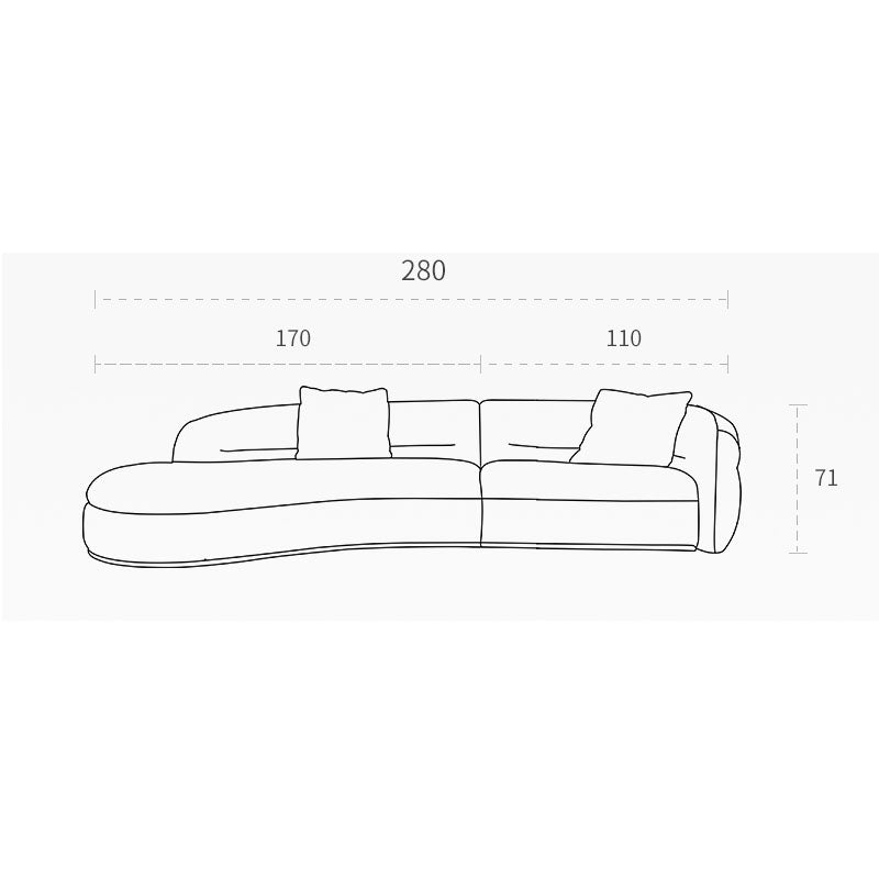 Yannik Curved Three Seater Sofa, Green-Weilai Concept