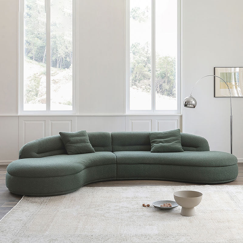 Yannik Curved Three Seater Sofa, Green-Weilai Concept