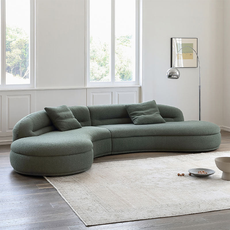 Yannik Curved Three Seater Sofa, Green-Weilai Concept