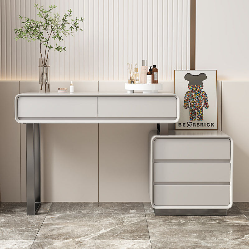 Dobson Dressing Table With LED Mirror, Cream Grey-Weilai Concept