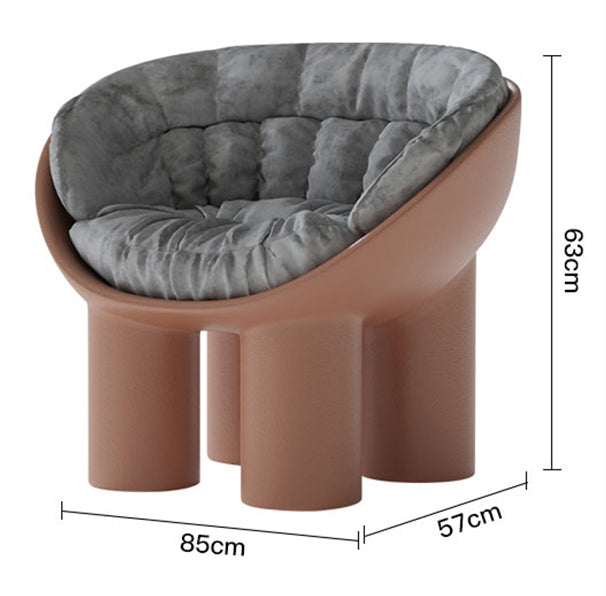 Roly Poly Fiberglass Armchair With Cushion, Grey-Weilai Concept