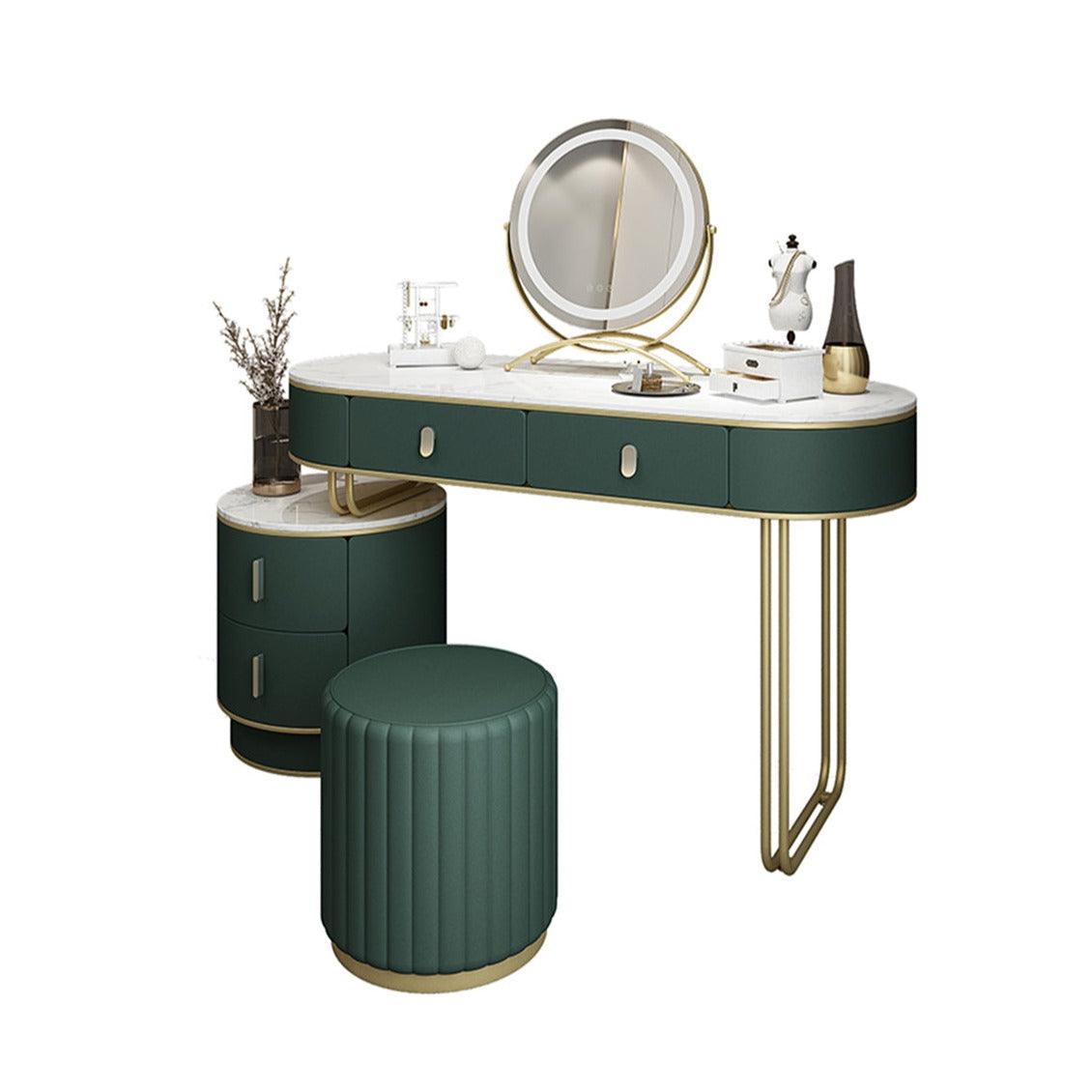 Tara Dressing Table With Mirror, Green | Weilai Concept