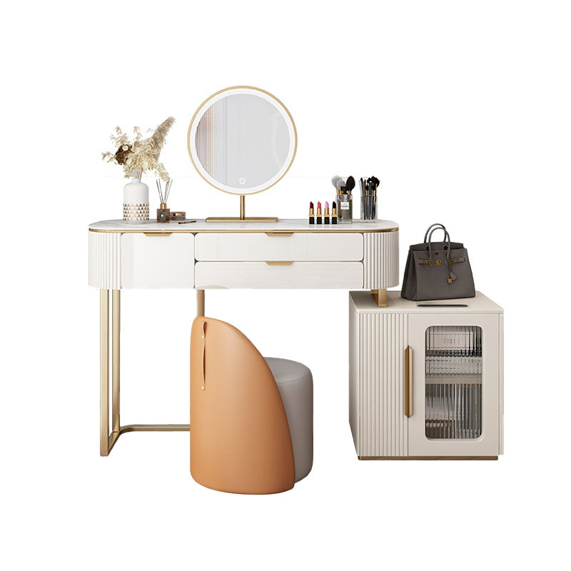 Hines Dressing Table with Mirror, Cream-Weilai Concept