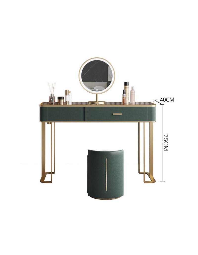 Casey-Lee Dressing Table with Mirror, Builtin Storage Box, Green Option for Clearance | Weilai Concept